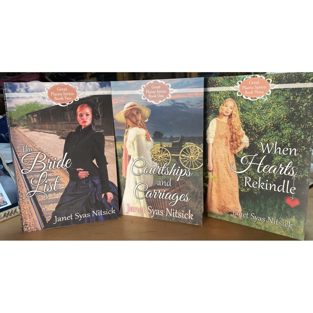 3 Great Plains Series Janet Nitsick Author Signed Books 1 2 3 Romance Christian